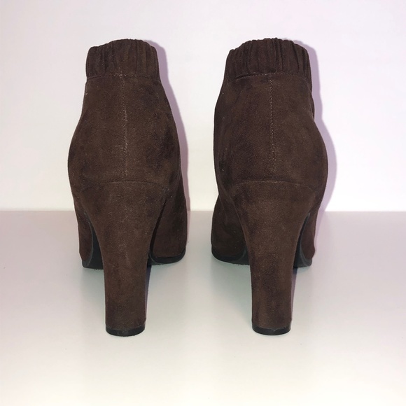 Sam & Libby Brown Heeled Ankle Booties Shoes ((9)) - Picture 6 of 7